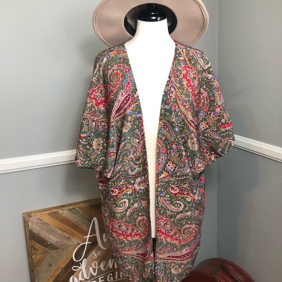 Tops - Boho Long print Kimono